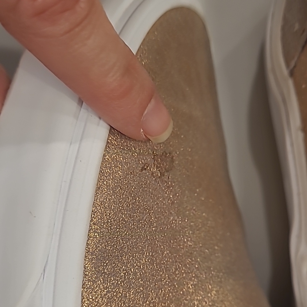 Vans Pink and Gold Slip-On Sneakers - Picture 10 of 12
